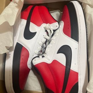 Nike court vision mid satin red size 11